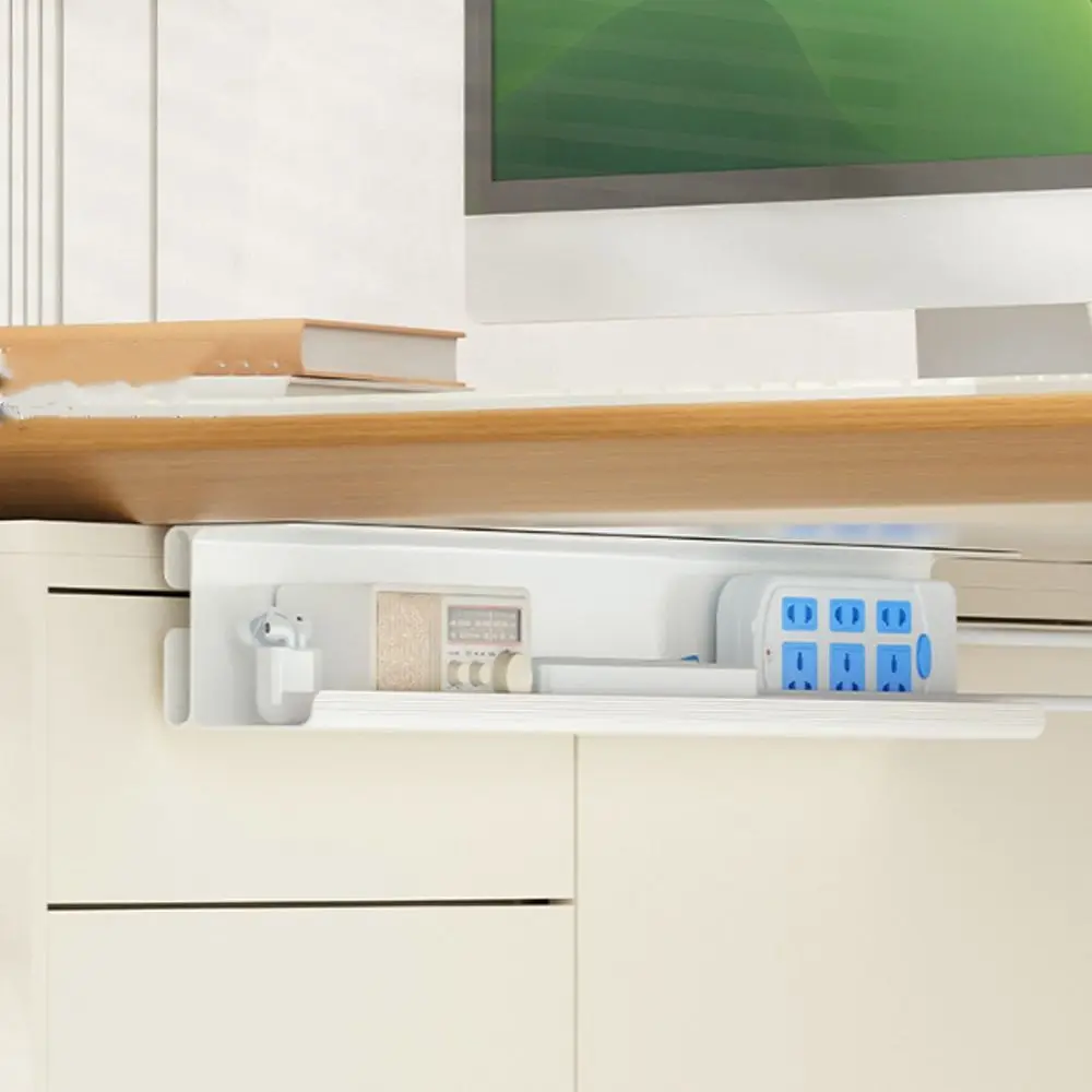 테이블 아래 케이블 트레이에 흔적을 남기지 않음, 넓어진 자가 접착식 케이블 관리 트레이, 플라스틱 난연성 와이어 트레이, 가정 및 사무실용