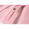 Amazing Design Workwear Office Lady Luxury OL Quality Pockets Blazer With Belt Baby Pink Formal Jacket For Women 4