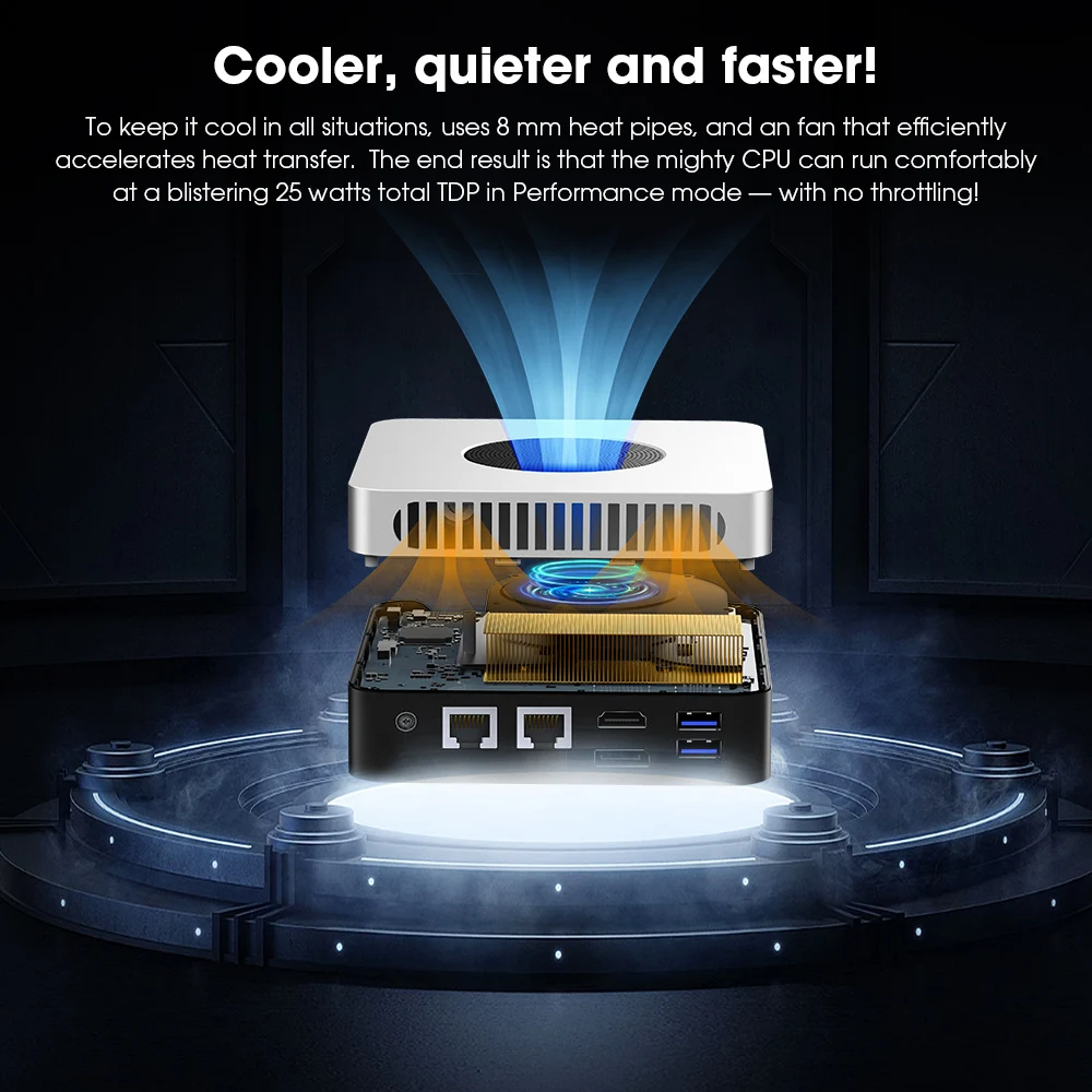 CHUWI LarkBox X ̴ PC  N100  PC UHD ׷, 12   μ, 12GB RAM, 512GB SSD, WiFi 6 ũž ǻͿ