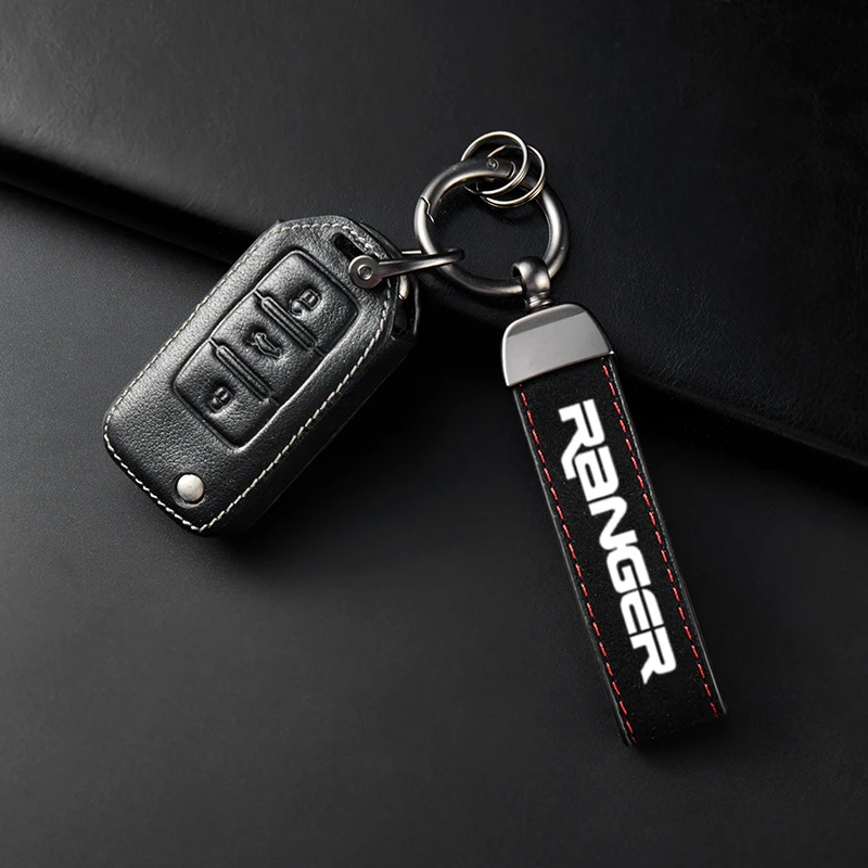 High-Grade Leather Suede Keychain Car Sport Key Ring