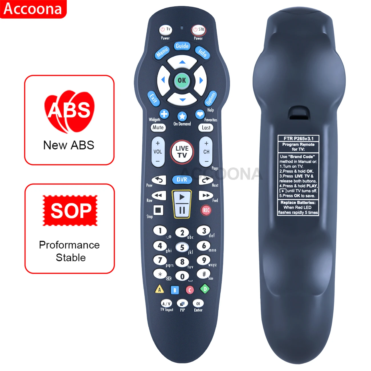 Remote control RC26655006/03B FTR P265V3.1 for Frontier FiOS TV Verizon FiOS systems