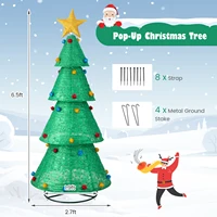 Pop-Up Christmas Tree Pull-Up Artificial Xmas Collapsible Decoration 200 Lights 2