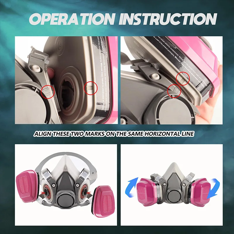 6200 Respirator Mask Filters 60921 Half Face Gas Mask for Spray Paint Chemical Epoxy Resin Construction Organic Vapor