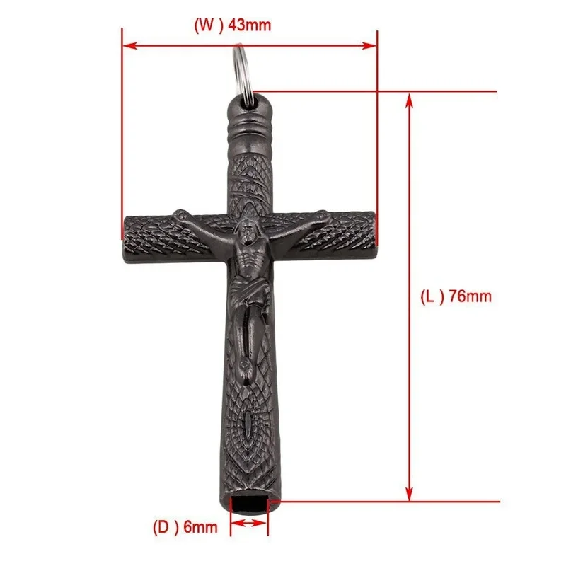 Jesus Cross 6mm Drum Key Wrench Drum Key Chain Silver Necklace Cross Head Tuning drum tuning keys diy jewelry findings