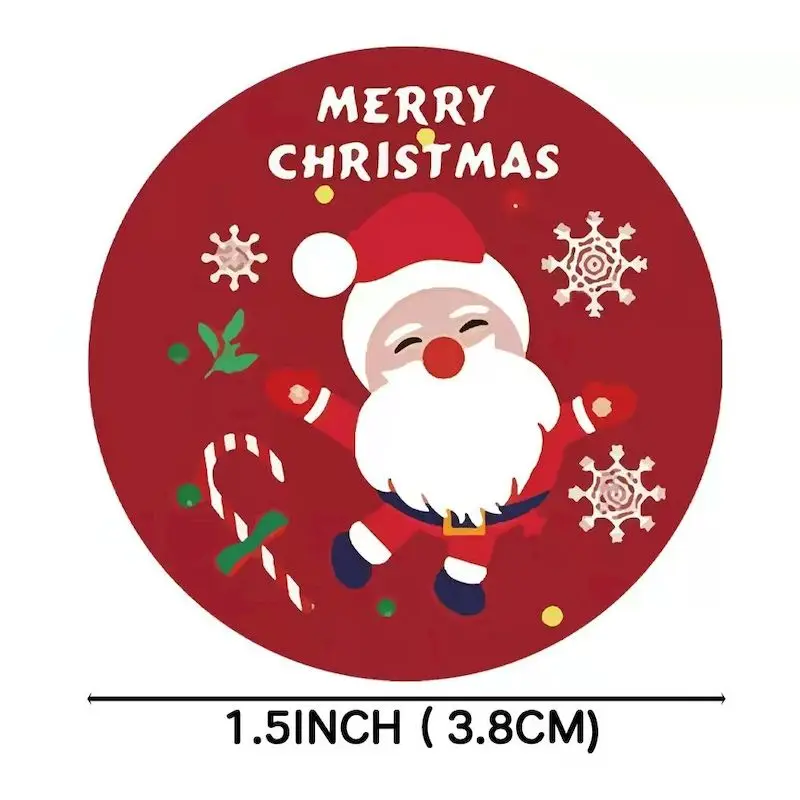  600 Pcs Merry Christmas Stickers for Kids 1.5 Inch