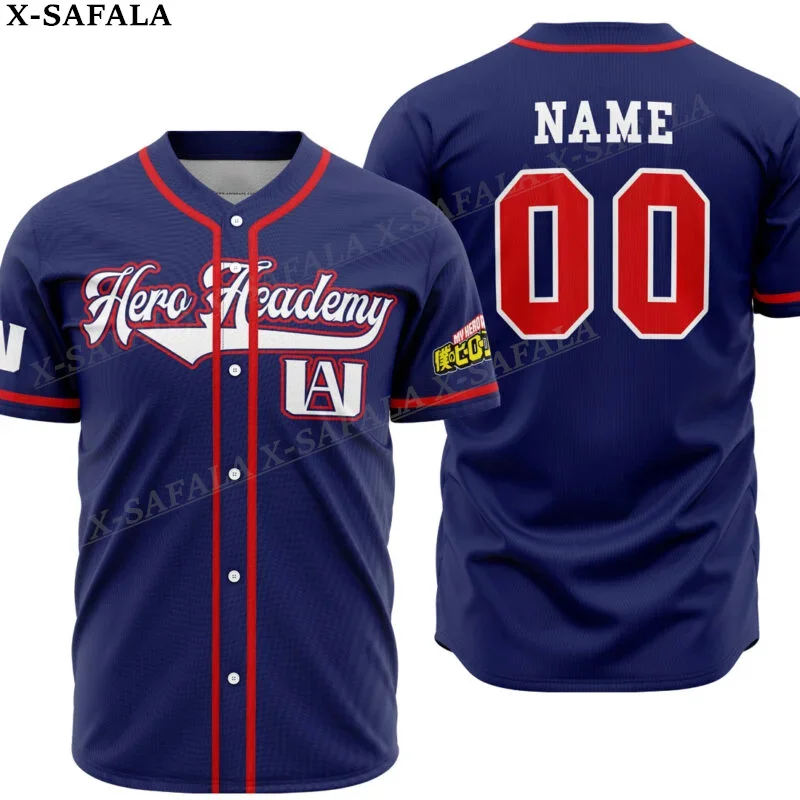 

Футболка мужская бейсбольная с именем/номером, рубашка в стиле аниме «Моя геройская Академия», топ в стиле оверсайз, в стиле хип-хоп
