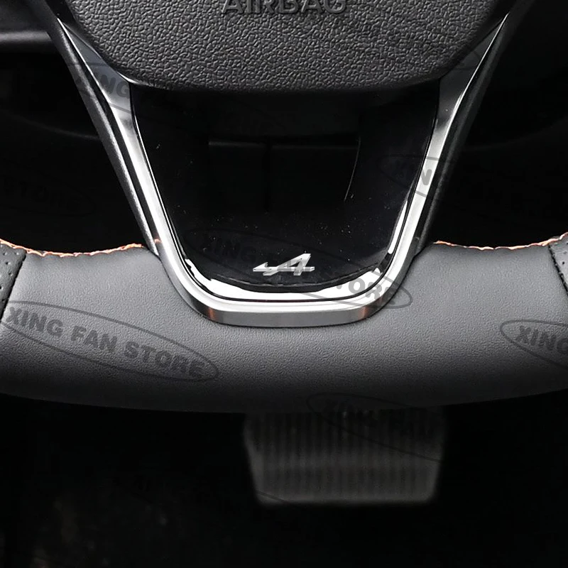 Alpine A Metal Emblem Car Steering Wheel Badge Sticker Decal - Premium Automobile Accessory