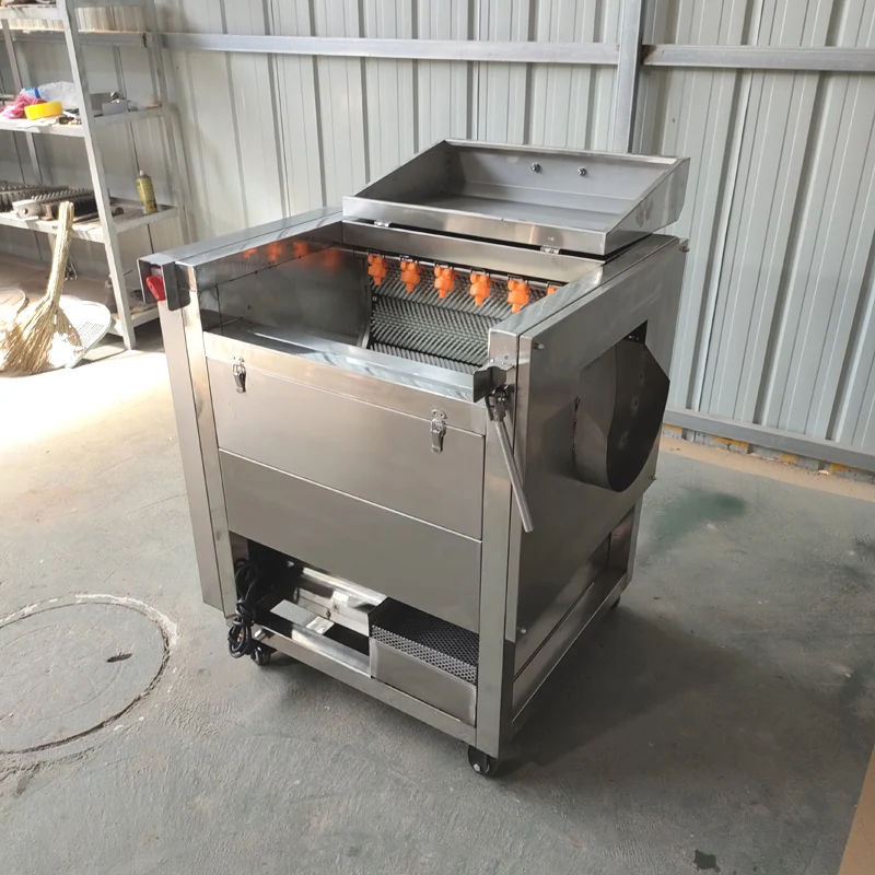Easy to Operate Automatic Industrial 500kg/h Potato Ginger Roller Washer Brush Peeling Machine potato peeling machine 5