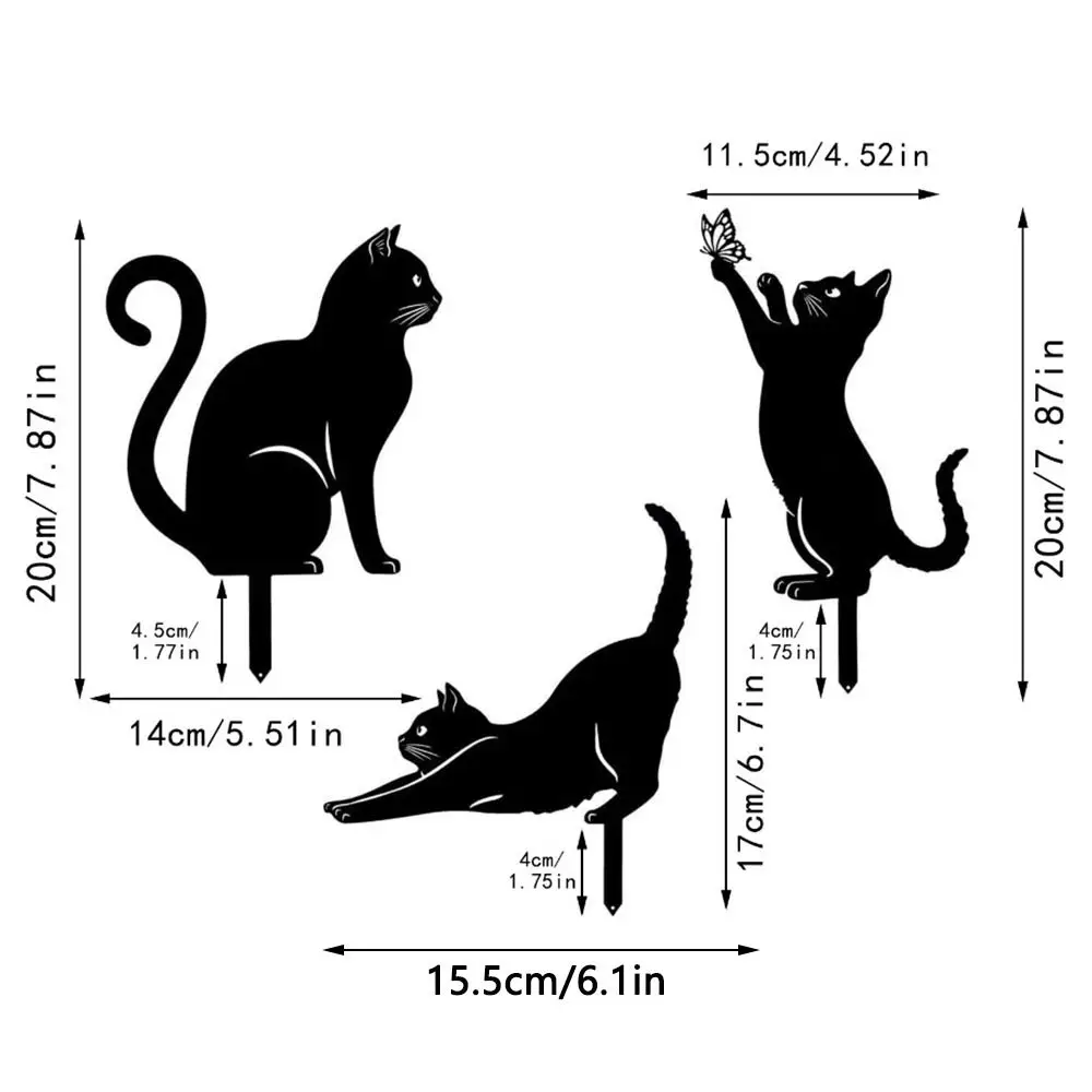 Iron Art Black Cat Garden Statue 6