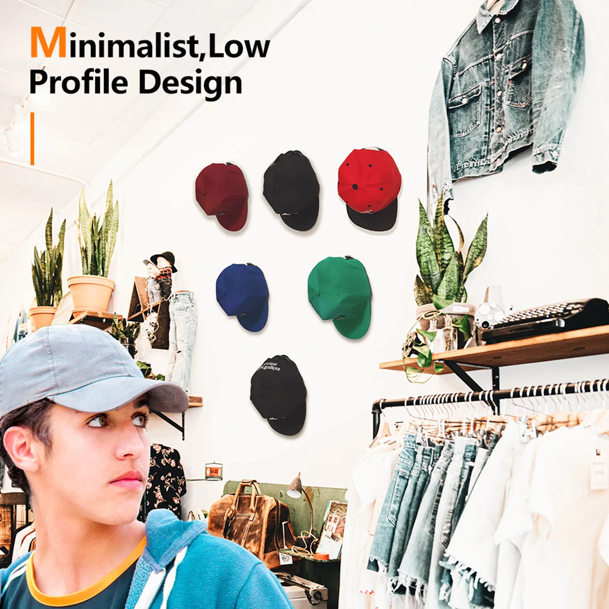 16PCS/Set Self Adhesive Hat Hooks Wall Modern Minimalist Design Strong Hold Hat Hangers for Wall Door Closet Office Bedroom