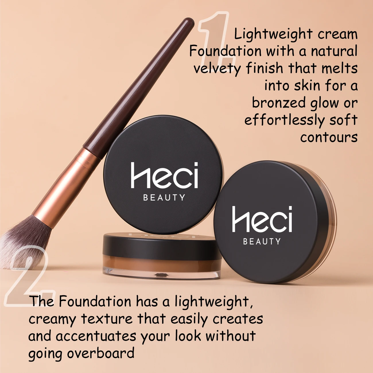 2pcs/Set Concealer Foundation For Medium Skin, Long-Lasting Nourishing Waterproof Bronzing + Highlighting Foundation Cream 3
