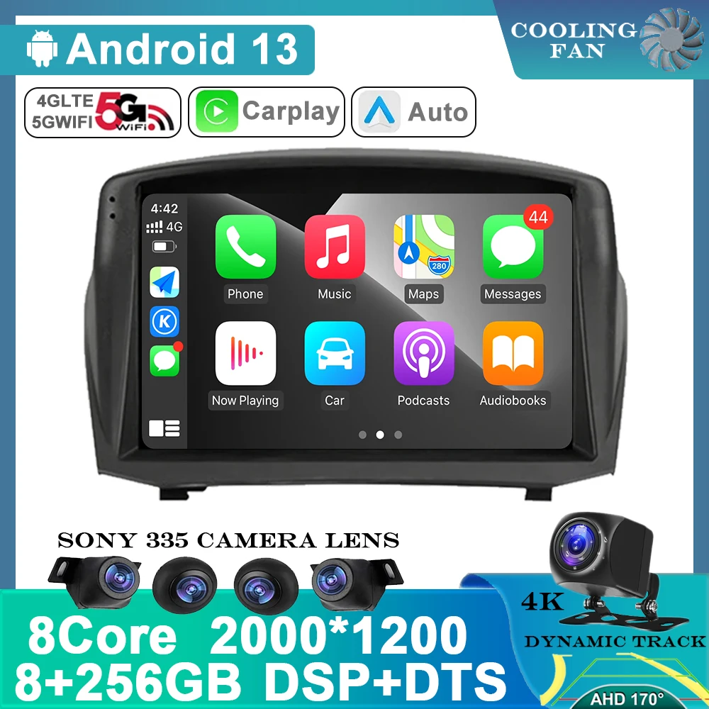 Android 13 Per Ford Fiesta Mk 6 2009 - 2018 Gps Autoradio Lettore Multimediale 2 Din Navigazione Carplay Autoradio Stereo Head Unit