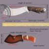 WPKOPYA Heavy Duty 8mm DC53 steel 14 inch multi-purpose outdoor full Tang Chai knife + sheath, agricultural chopping tool knife 5