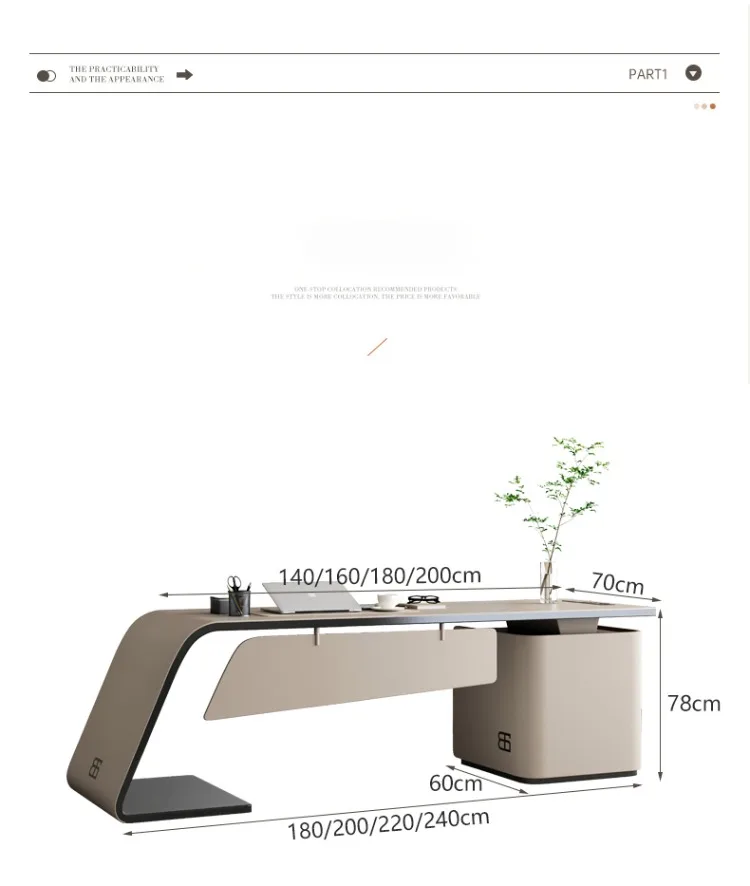 Description Picture 2 of itemLuxury Boss Office Desks Minimalist Work Desk Corner Executive Table Home Study Desktop Computer Table Office Furniture