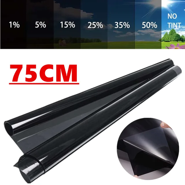 75cmx3m Window Tint Film Car Glass Summer Solar UV Protector Sticker Films 1/5/15/25/35 Percent VLT for Home Office Window 1