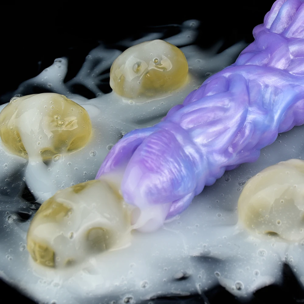 COLMISS Silicone Pneumatic Ovipositor Dildo Lay Egg Ovipositors Inflatable Hollow Dildos Anal Plug Adult Game Sex Toys For Women