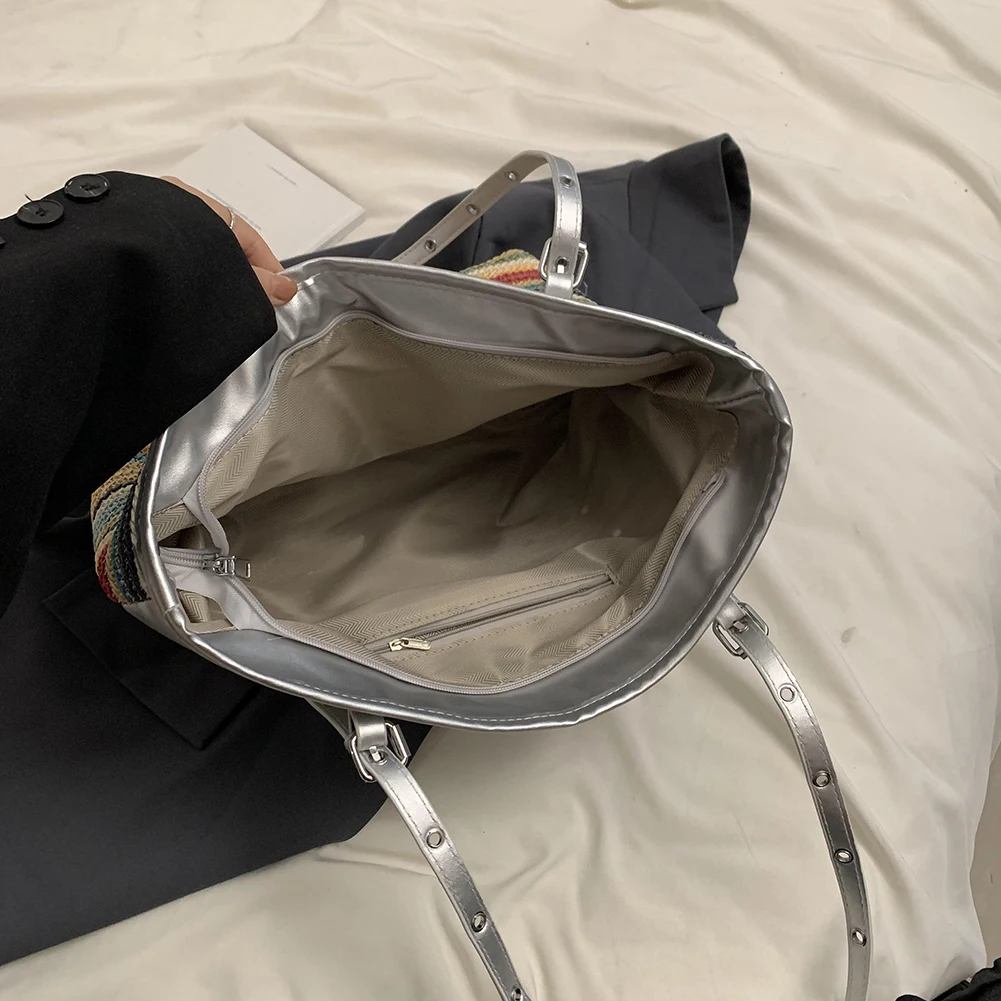 Large Capacity Straw Tote Handbag Woven Bag for Women Beach Vacation Shoulder Bag Shopper Tote Basket Causal Commuting Tote Bag