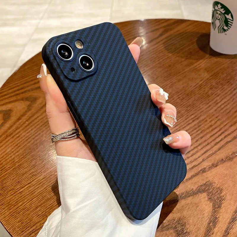 Ultra Thin Carbon Fiber Texture Case For iPhone 11 12 13 Pro Max iPhone11 13Pro 13promax Luxury Shockproof Hard PC Cover Coque iphone 13 pro max case