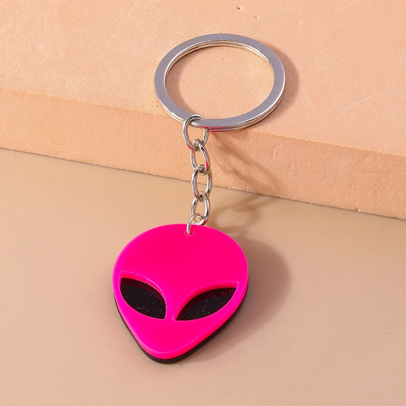 Aihua Cartoon Kreativer Acryl-ET-Alien-Schlüsselanhänger für Damen Handtaschenanhänger Lustiger UFO-Schlüsselring Schmuck Souvenir Geschenke – Detail 4
