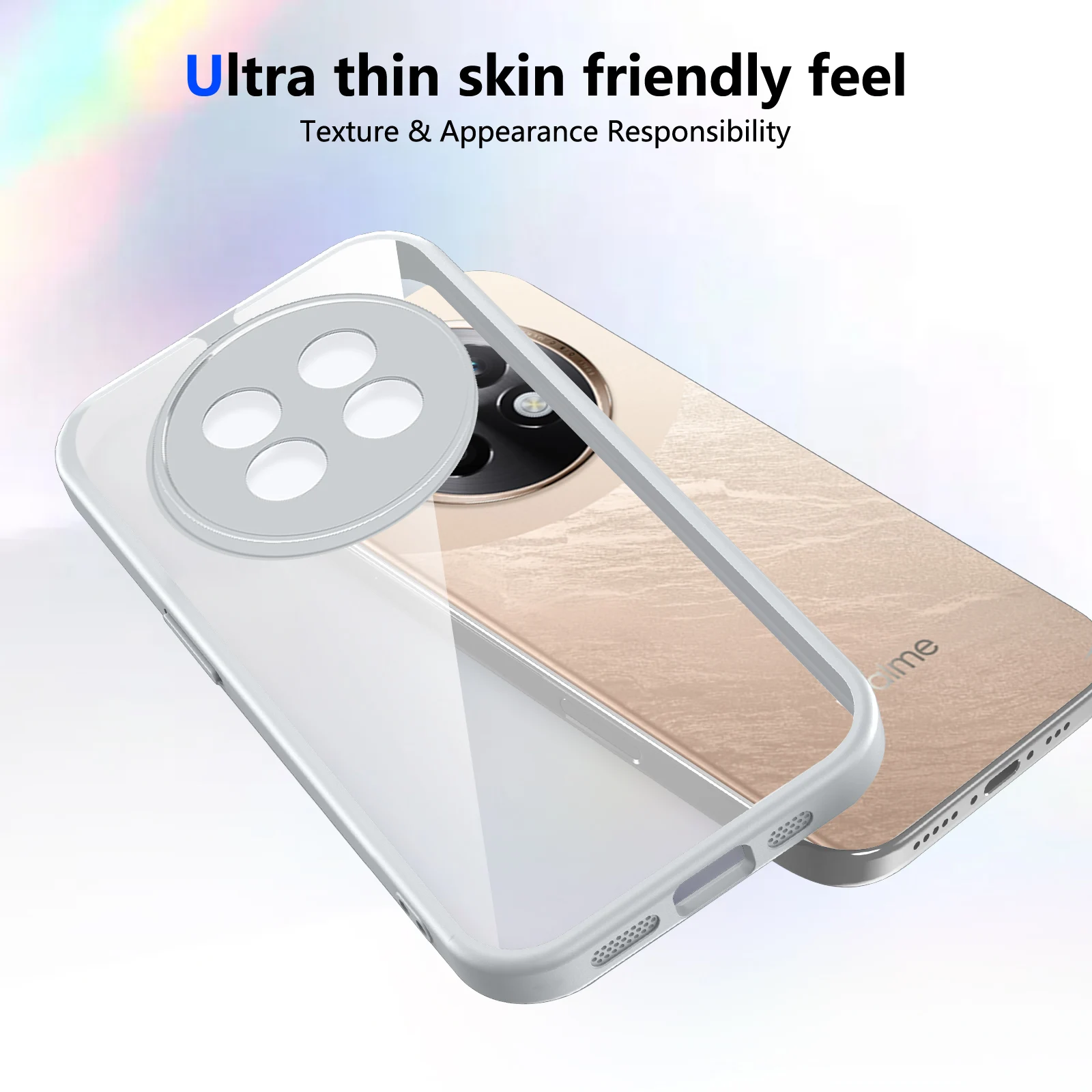Clear Protective Phone Case with Camera Lens Back Cover