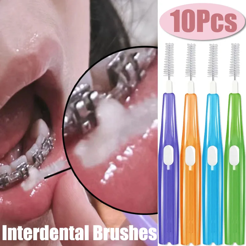 Scovolino interdentale Interdental Pennelli Pulito Pulito Tra I Denti Fili  E Cotoni Per Ricamo Pennelli Stuzzicadenti Dentale Spazzolino Da Denti  Igiene Orale Strumento di 5/10Pcs - AliExpress