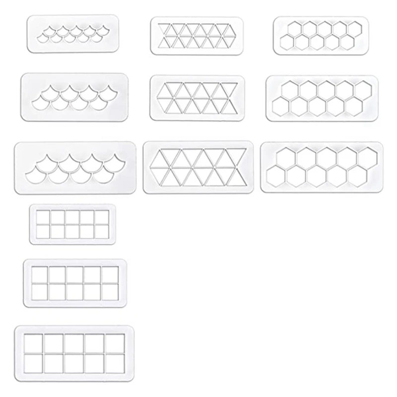 Hot Yo-12Pcs Cake Fondente Cutter Fondente Cutter Tagliabiscotti Decorazione Di Torte Cookie Cutter Cake Border Decorating Tool