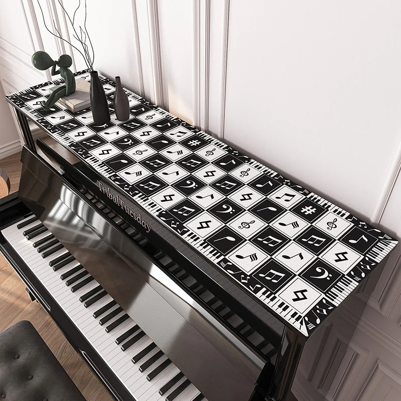 Piano cover piano top cover cloth half light luxury high -end dust waterproof oil -proof leather table cushion