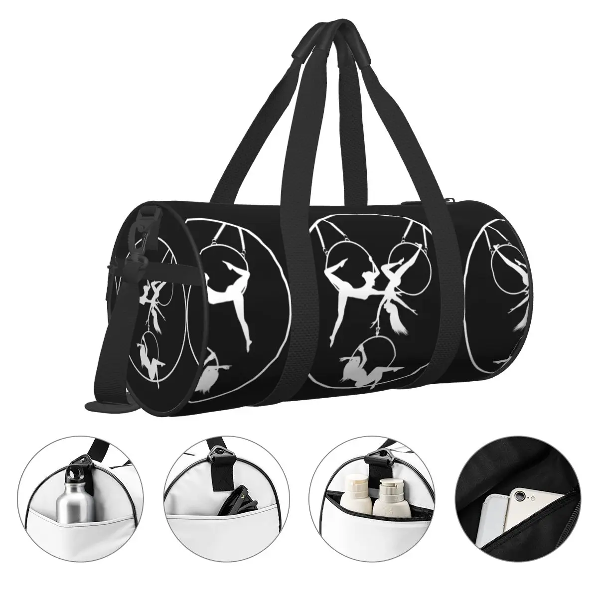 Yoga Lyra Circus Sport Bags Aerial Hoop Lyra Aerialist DesignLarge Gym Bag Oxford Men Women Handbag Swimming Graphic Fitness Bag 3