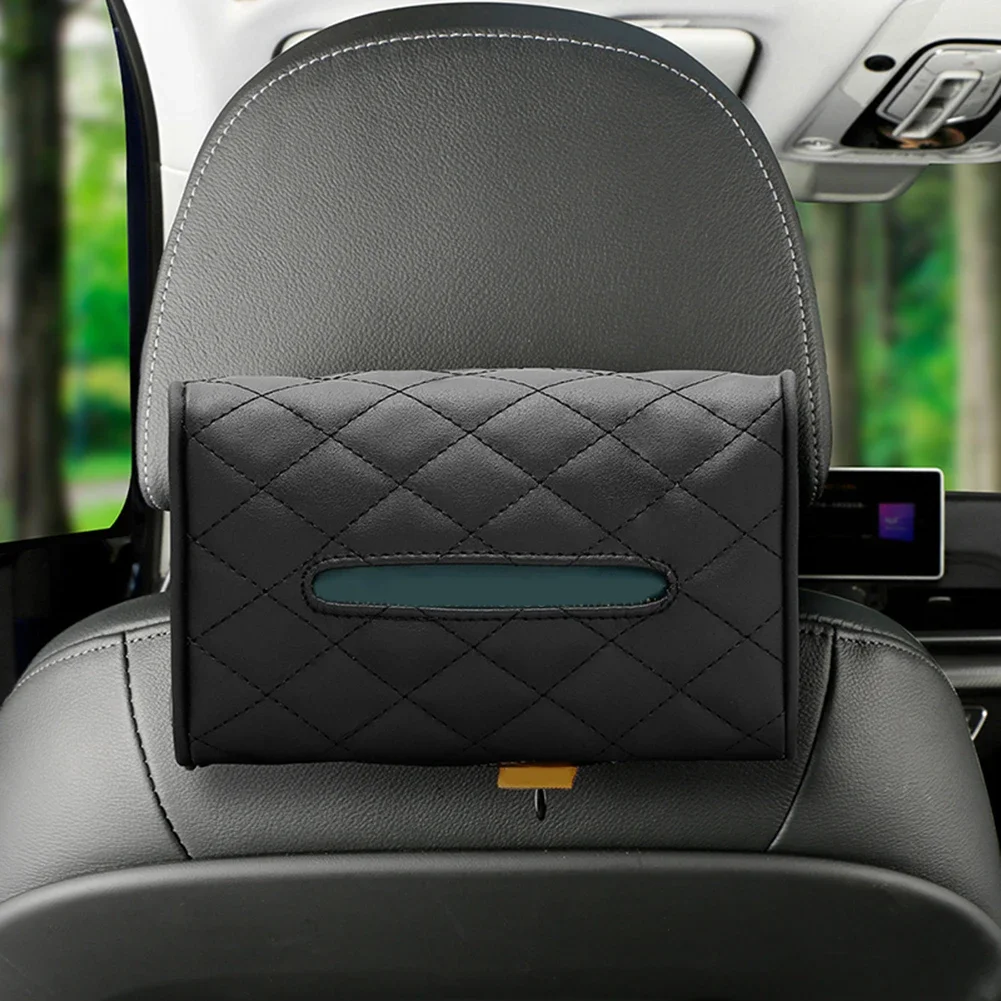 Car Leather Tissue Box Holder Auto Interior Storage