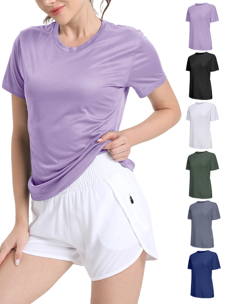 KEFITEVD Sneldrogende sportshirts voor heren, sporttops met korte