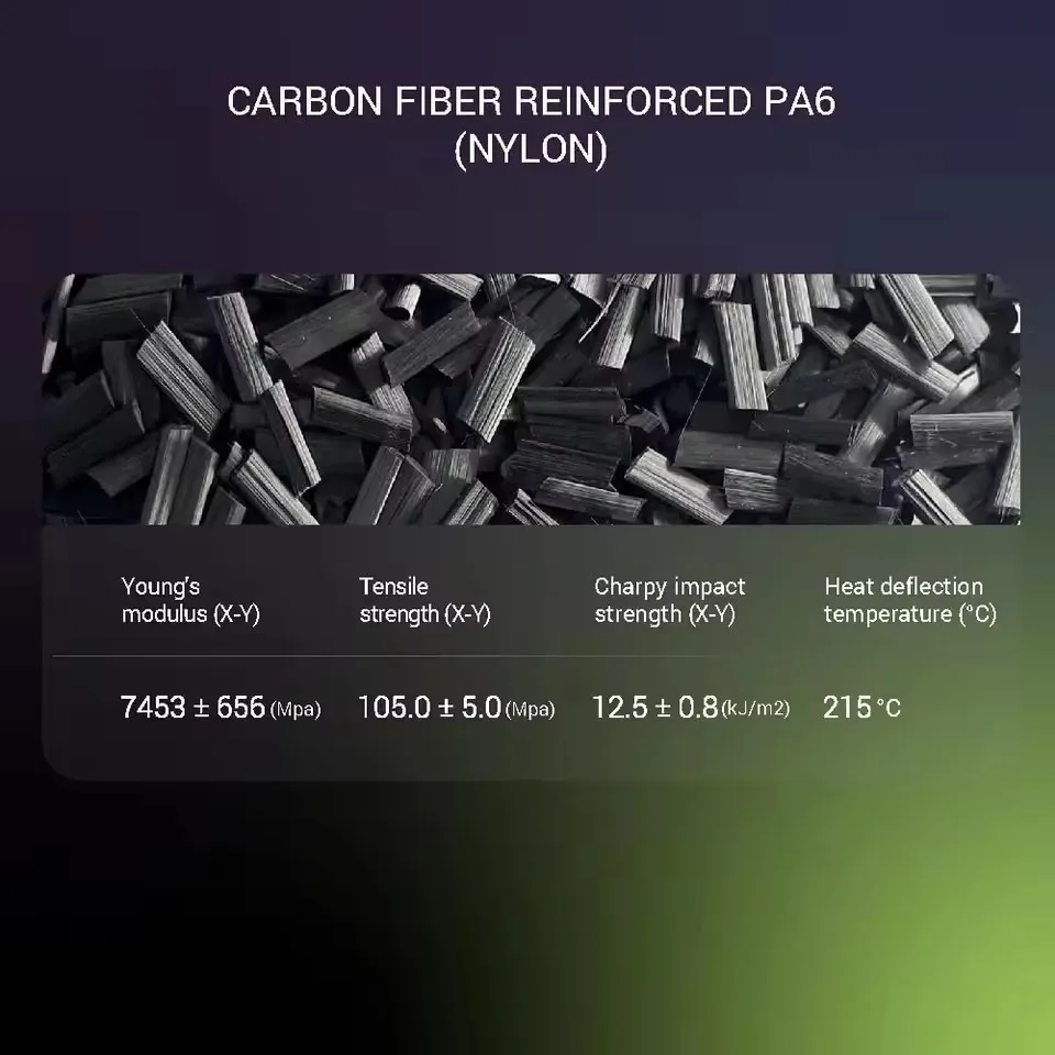 폴리메이커 PA6-CF20 카본 파이버 나일론 필라멘트 1.75mm 0.5kg 고강도 내마모성 고강성 3D 프린팅 재료