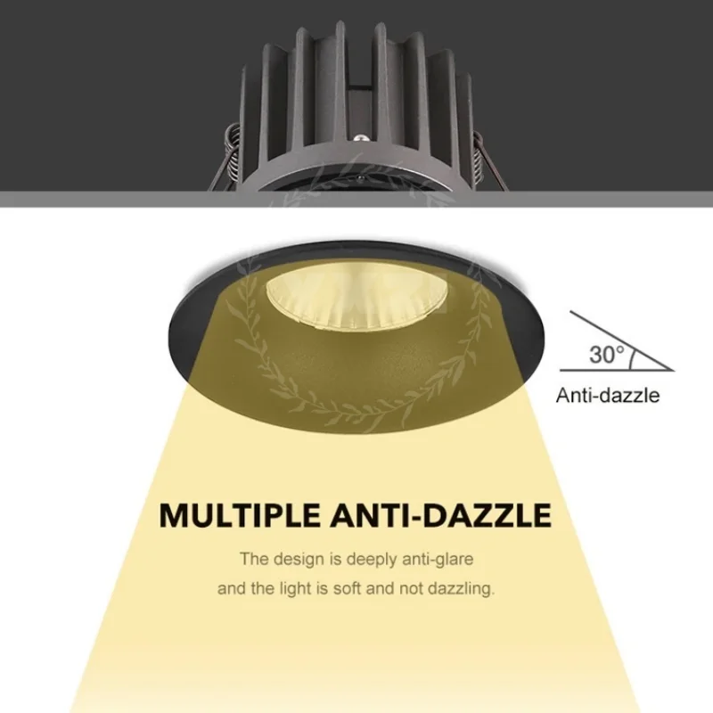 Aluminum Recessed Ceiling Spot LED Downlight Dimmable 110V 220V 7W18W Hotel Villa Lighting Narrow Border Embedded ceiling Lamp