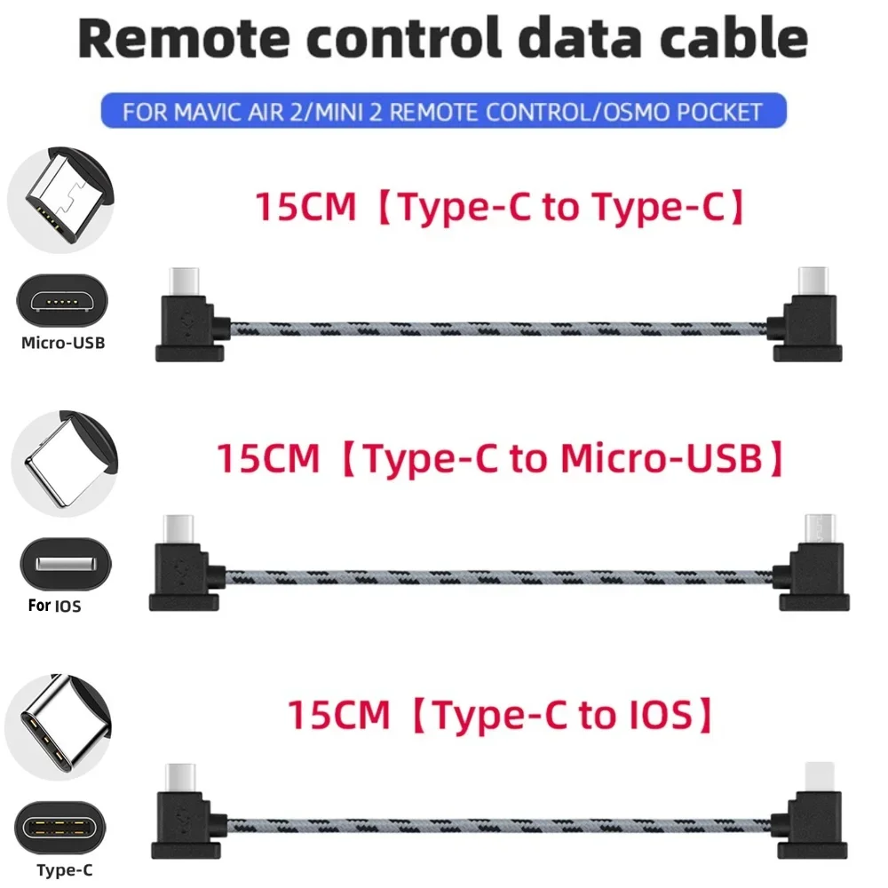 Data Cable Remote Control to Phone Tablet Connector Micro Type-C USB for IOS Extend for DJI Mavic Air 2 Mini 2 Cable Line