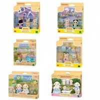 In Stock Sylvanian Families A Set Kawaii Cute Doll Decoration Model Small House Playmate Animal Flocking Doll Birthday Gifts 1
