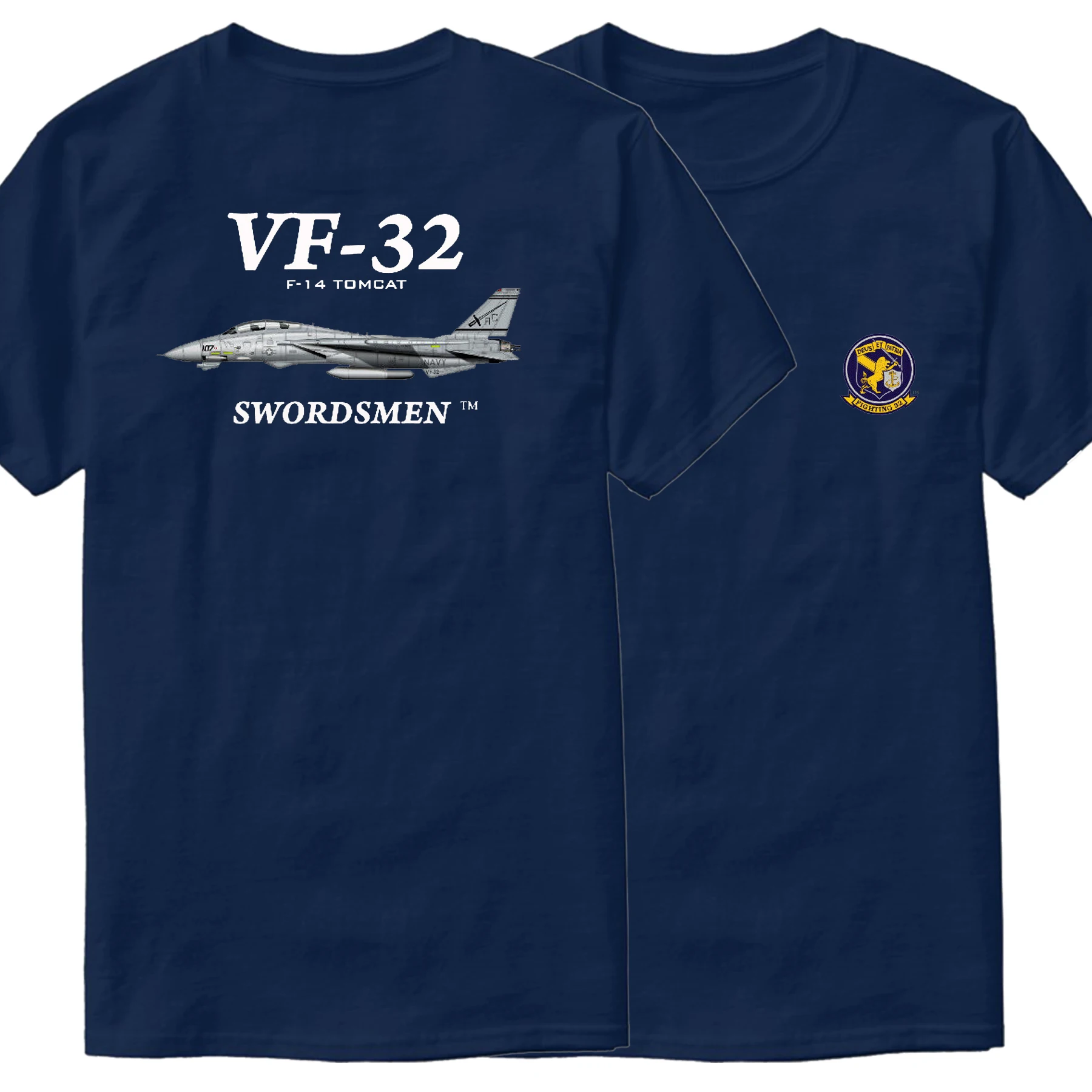 Naval VF-32 Swordsmen Squadron F-14 Tomcat Fighter T-Shirt Short Sleeve Casual 100% Cotton O-Neck Summer Mens T-shirt 3