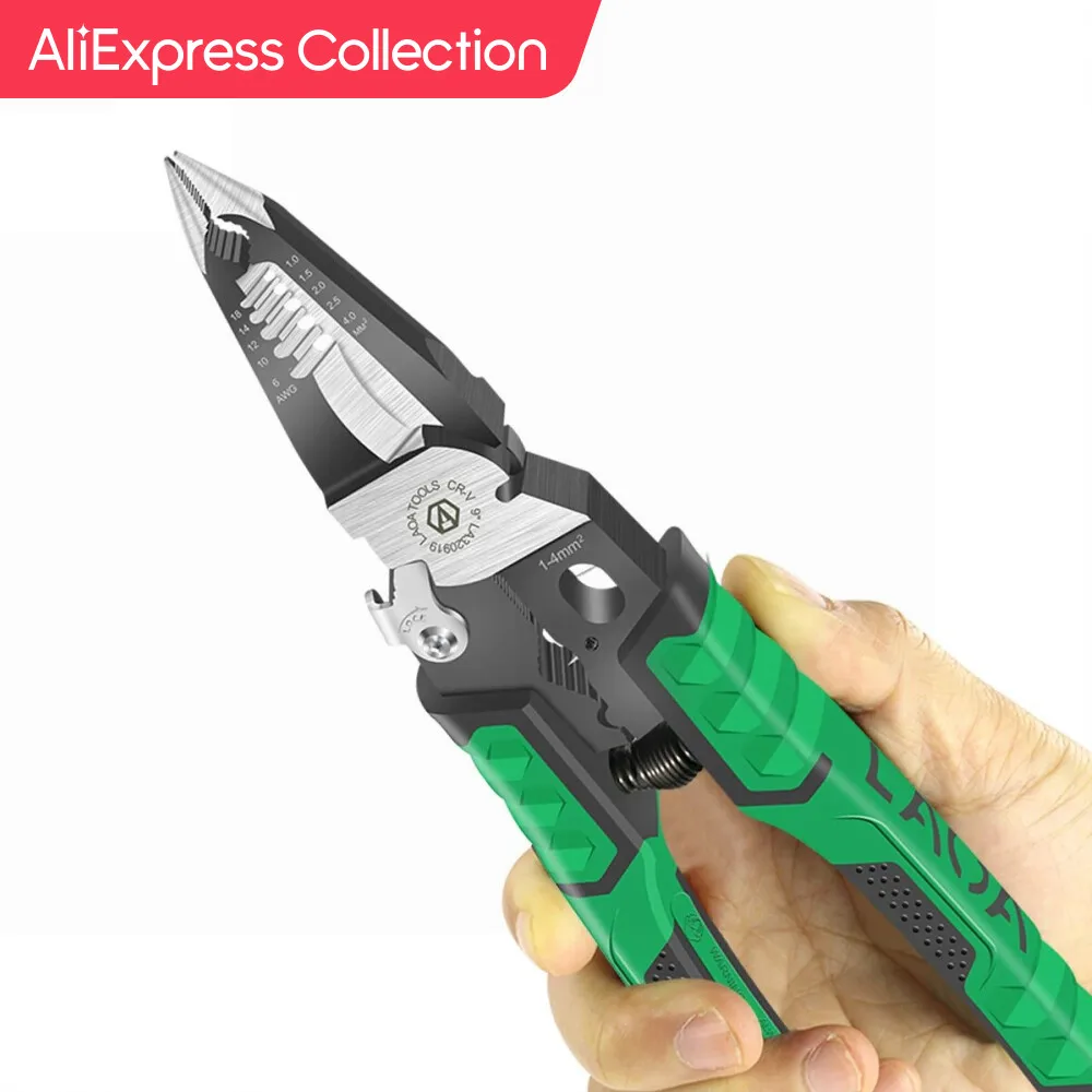 AliExpress Collection LAOA Electrician Pliers Needle Nose Pliers 9 in 1 for Clamping Screwing Wire Stripping Cable Cutting Wire