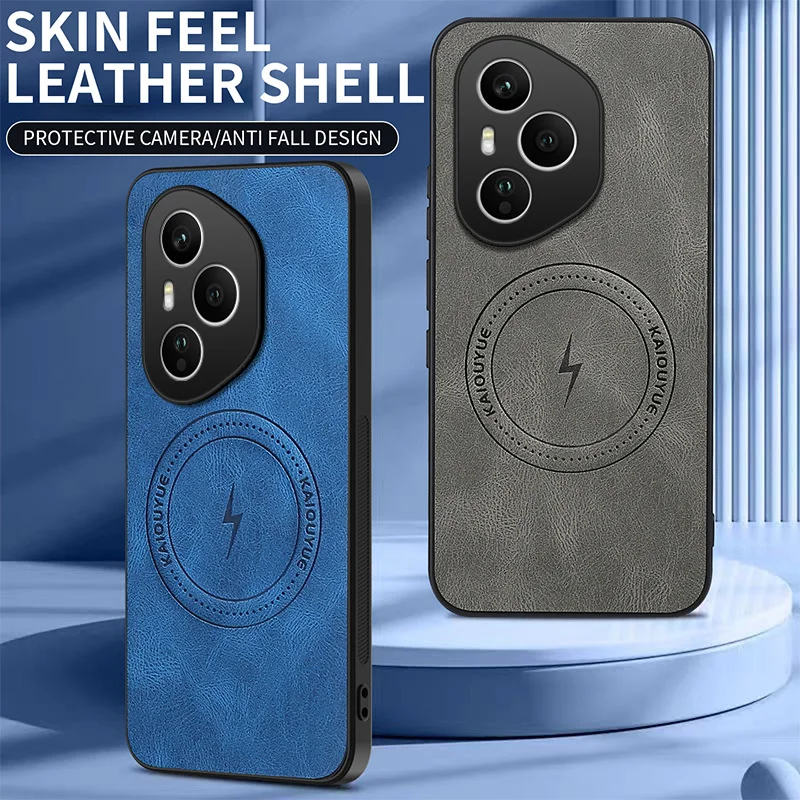 Magnetic Sheepskin Leather Business Phone Case with Mag-Safe Compatibility