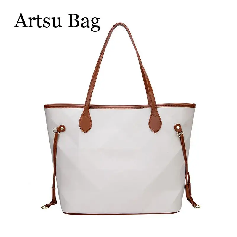 Women's Bag 2024 New Geometry Bag Large Capacity Tote Bag Fashion Black White Composite Bag Shoulder Crossbody Bag