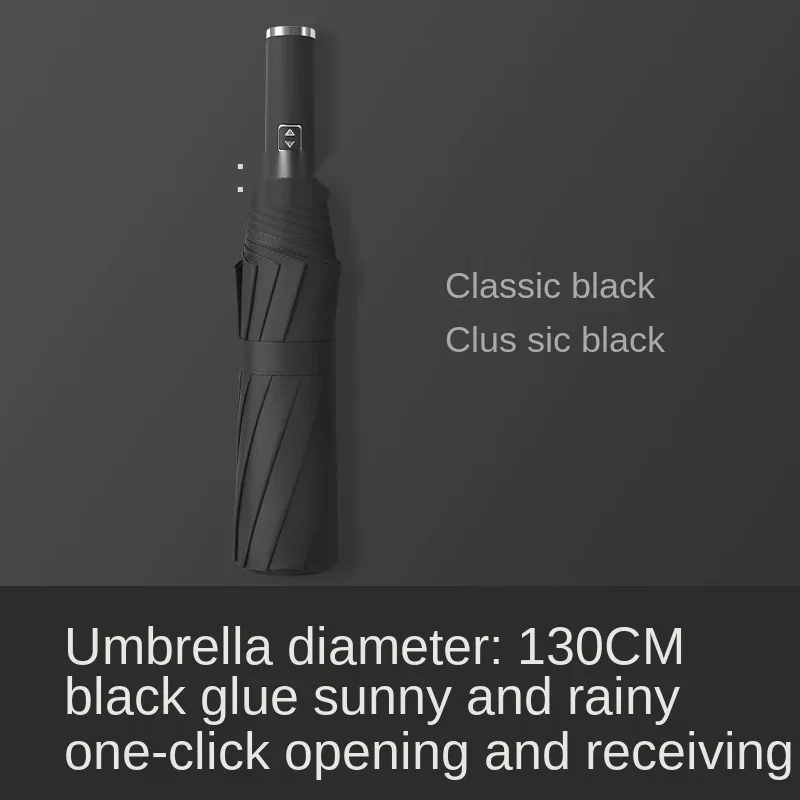 Foldable Strong Windproof Travel Umbrella 130cm 3 Fold Rain Storm Umbrella Men