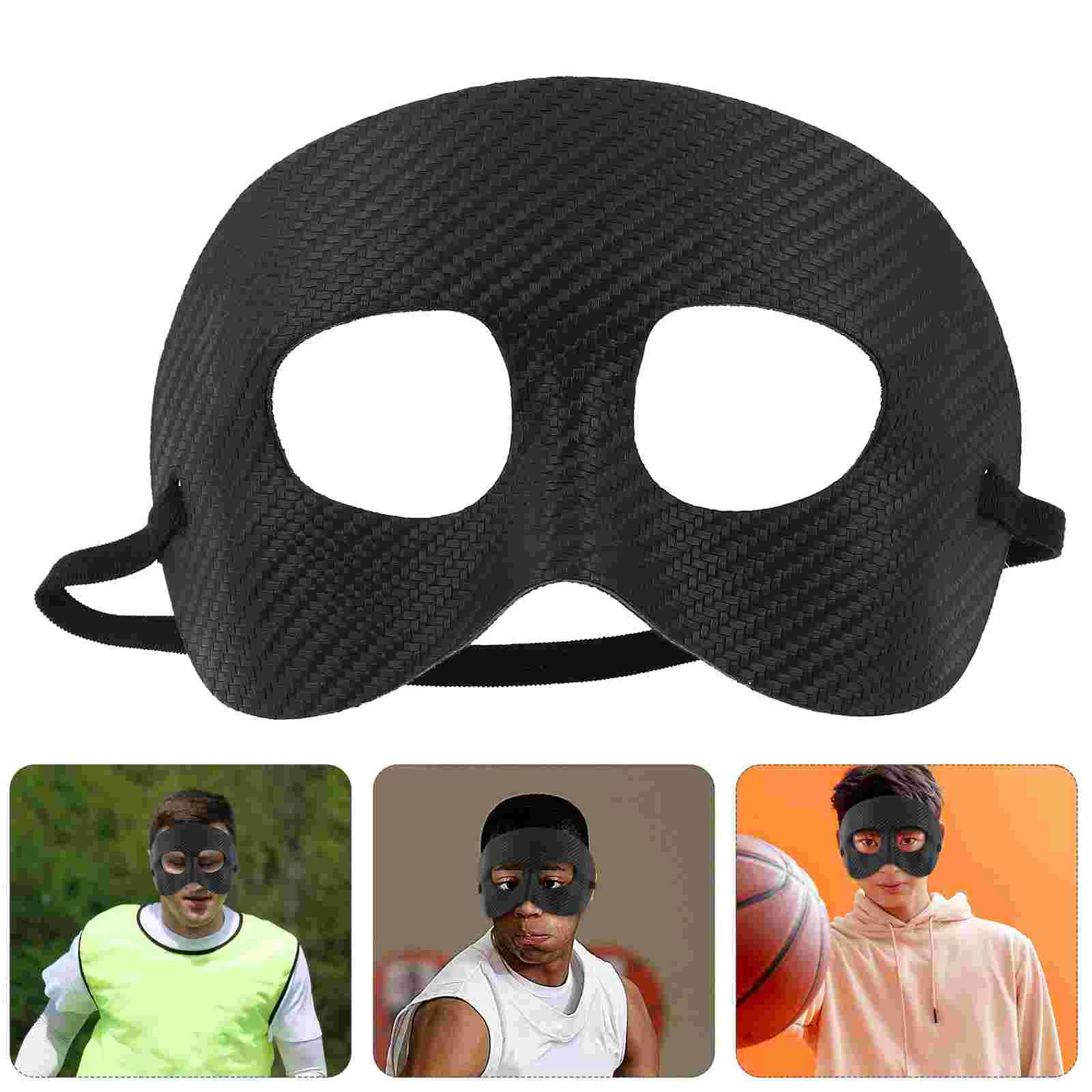 Adult Black Sports Mask For Men Nose And Cheek Protection Face Guard For Basketball And Football Competition Nose Guard