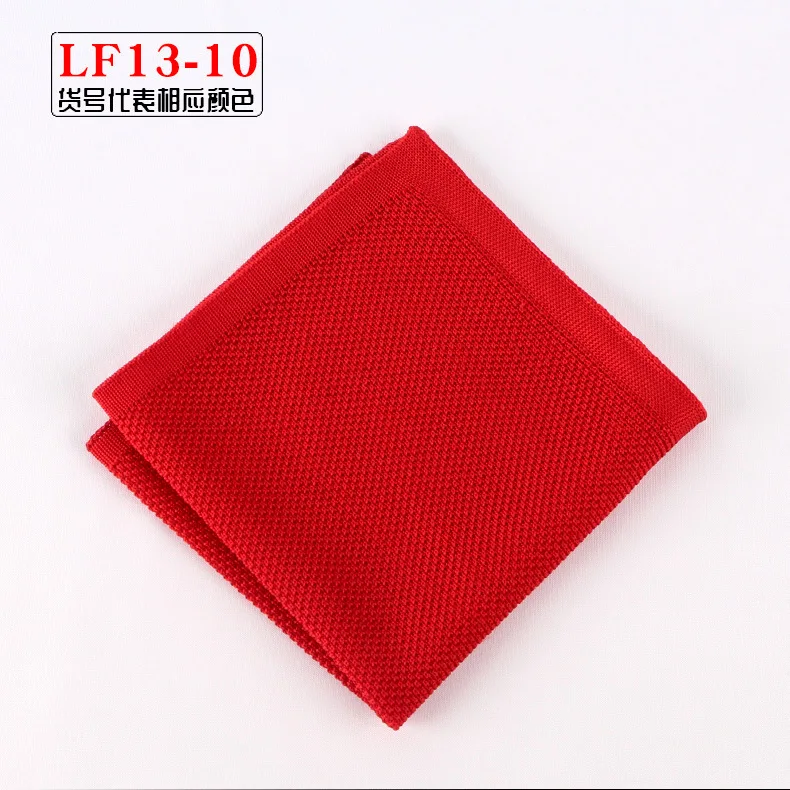Knitting Wool Men's Solid Black Pocket Square Suit Formal Dress Accessories Small Scarf Towel Wedding Chest Handkerchief 25.5cm