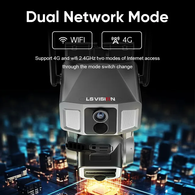 LS VISION 12MP 6K 10X Zoom Dual Screen Solar Camera Outdoor 4G/WiFi 2 In 1 Three Lens Dual PIR Detection Auto Tracking CCTV Cam - Image 3