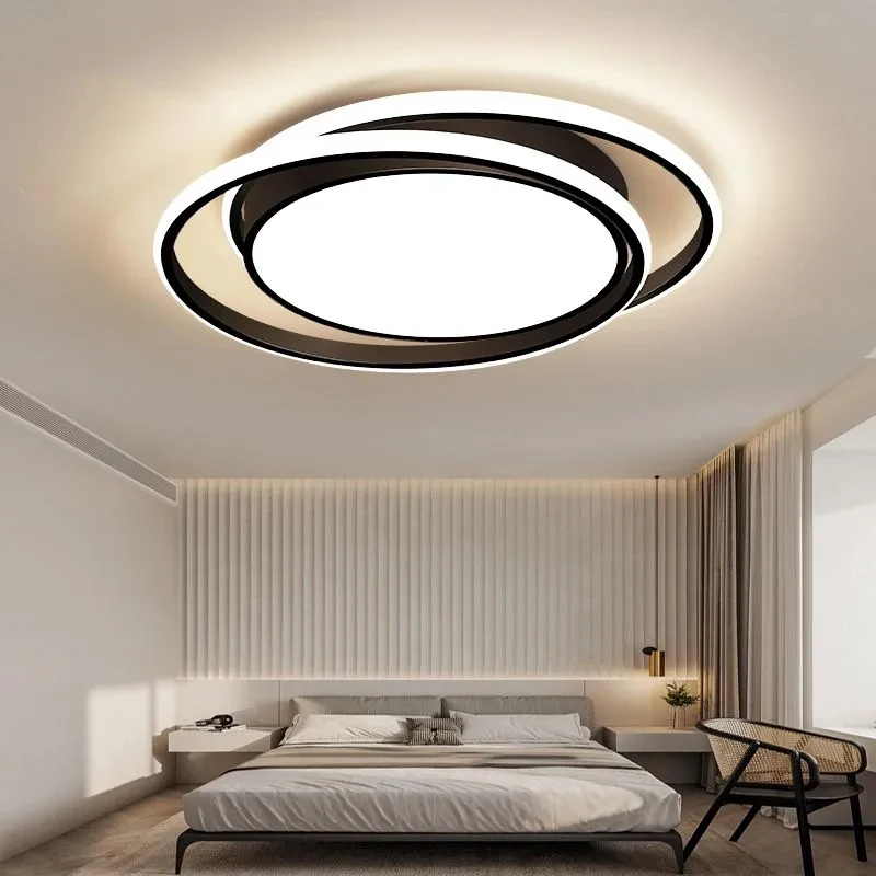 Modern LED Ceiling Lights Lamp Black White Living Room