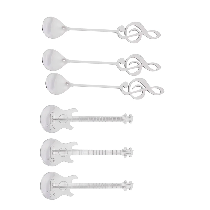 

Coffee Spoons,18 Pack Creative Cute Teaspoons Stainless Steel Staff Musical Notation Shaped (9 Music Note +9 Guitar)
