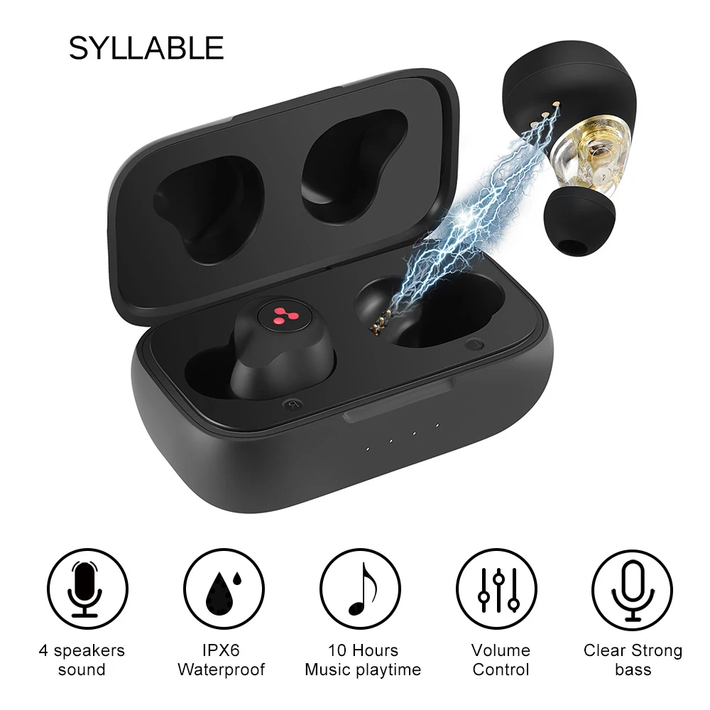 Original SYLLABLE S115 Dual Dynamic Drivers bass earphones wireless headset noise reduction S115 earbuds Bluetooth-compatible