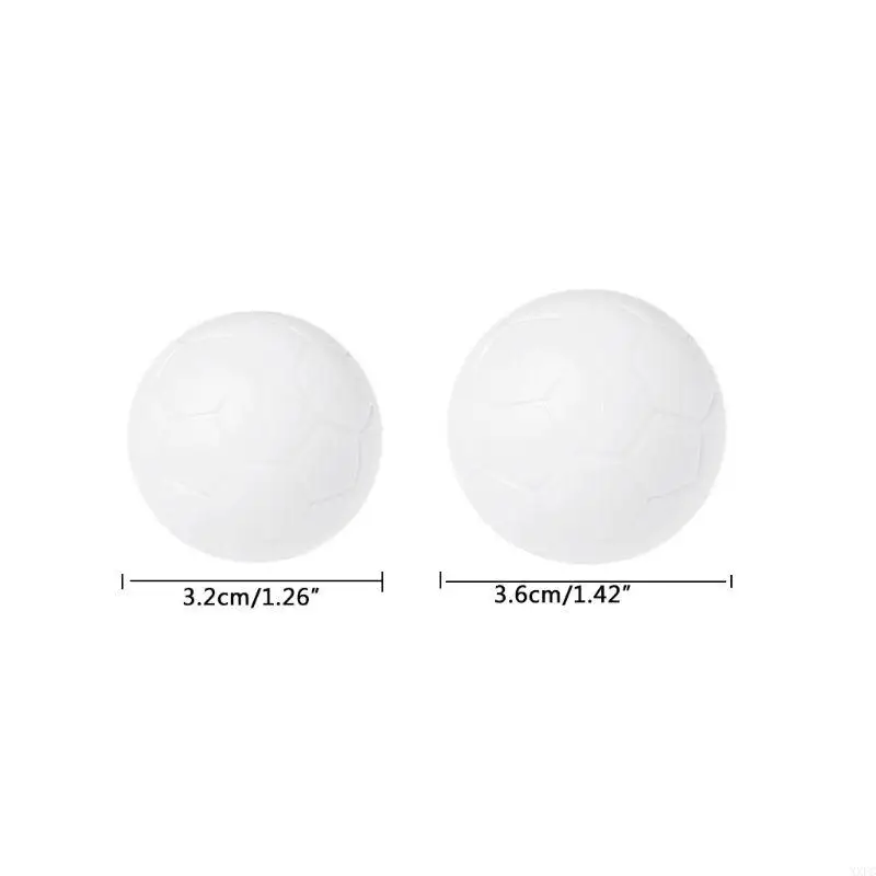XXFC 2x Table Soccer Mini White Official Foosball Replacement Parts Resin Balls Decor