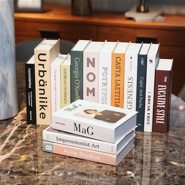 6Pcs/Set Fake Books Set Lving Room Coffee Table Ornaments Designer Home Decoration  Books Luxury Fake Books Set for Decoration - AliExpress