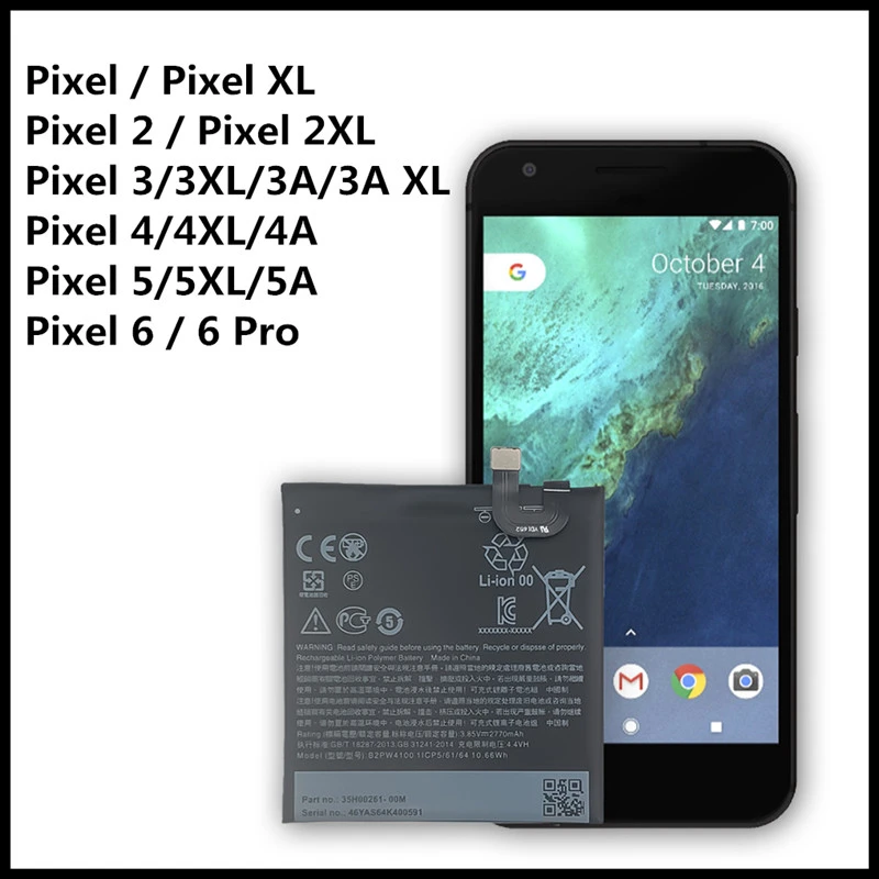 Original Replacement Battery For Google HTC Pixel 2/3/4/5/6 2XL/3XL/4XL