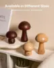 INS LED Night Light With Touch Switch Wooden Cute Mushroom Bedside Table Lamp For Bedroom Childrens Room Sleeping Night Lamps 4