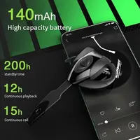 Bluetooth 5.0 Ear for PS3 Bluetooth Headset Wireless Handsfree Single Ear Hook Earphone Button Silica Gel Headphone with Mic 2
